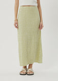 AFENDS Darcy Check Maxi Skirt - Lemongrass