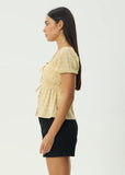 AFENDS Sunday Seersucker Top - Lemon Check