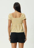 AFENDS Sunday Seersucker Top - Lemon Check