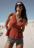 AFENDS Tiara Wrap Top - Vintage Cherry