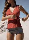 AFENDS Tiara Wrap Top - Vintage Cherry