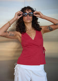 AFENDS Tiara Wrap Top - Vintage Cherry