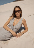 AFENDS Izzy Devon Hemp Maxi Dress - Silver Birch