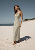 AFENDS Maya Indy Hemp Maxi Dress - Sage Check