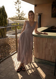 AFENDS Jacqueline Hemp Maxi Dress - Mahogany Check