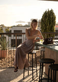 AFENDS Jacqueline Hemp Maxi Dress - Mahogany Check