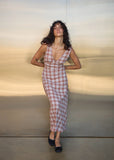 AFENDS Tully Mirage Hemp Seersucker Maxi Dress - Desert Check