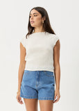 Afends Wren Focus Seersucker Mock Neck Top