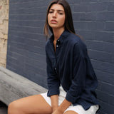 HEMP CLOTHING AUSTRALIA Stirling Shirt - Navy
