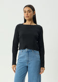 AFENDS Focus Seersucker Longsleeve Top