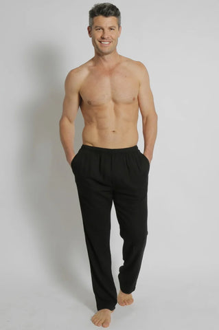 BRAINTREE Elastic Waist Hemp Bamboo Beach Pant - Black