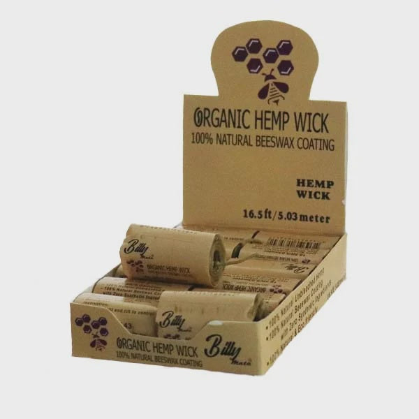 Billy Mate Organic Hemp Wick 100% Beeswax Coating 5m