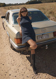 AFENDS Sammy Thea - Hemp Seersucker Mini Dress - Midnight Check