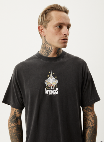 AFENDS Magic Wizzo Boxy T-Shirt - Stone Black