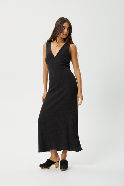 AFENDS Focus Seersucker Maxi Dress - Black