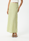 AFENDS Darcy Check Maxi Skirt - Lemongrass