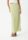 AFENDS Darcy Check Maxi Skirt - Lemongrass