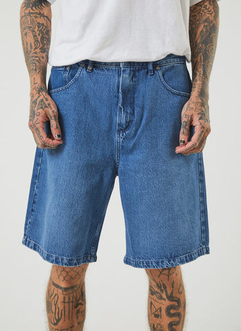 AFENDS Lil C Denim Baggy Shorts Authentic Blue