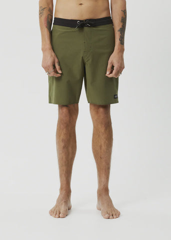 AFENDS Surf Related Hemp Fixed Waist Boardshorts - Military