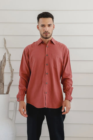 BRAINTREE Hemp Rayon Classic Shirt - Rust