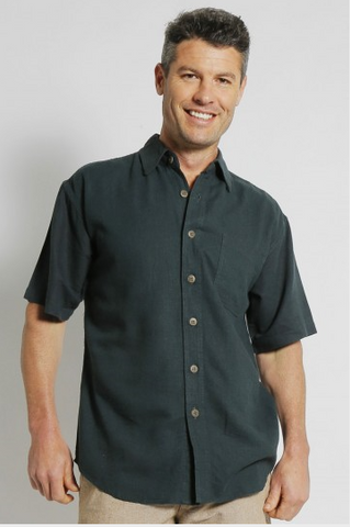 BRAINTREE Mens Hemp Rayon Short Sleeve Shirt