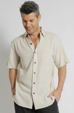 BRAINTREE Mens Hemp Rayon Short Sleeve Shirt