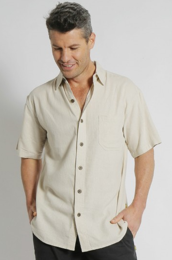 BRAINTREE Mens Hemp Rayon Short Sleeve Shirt